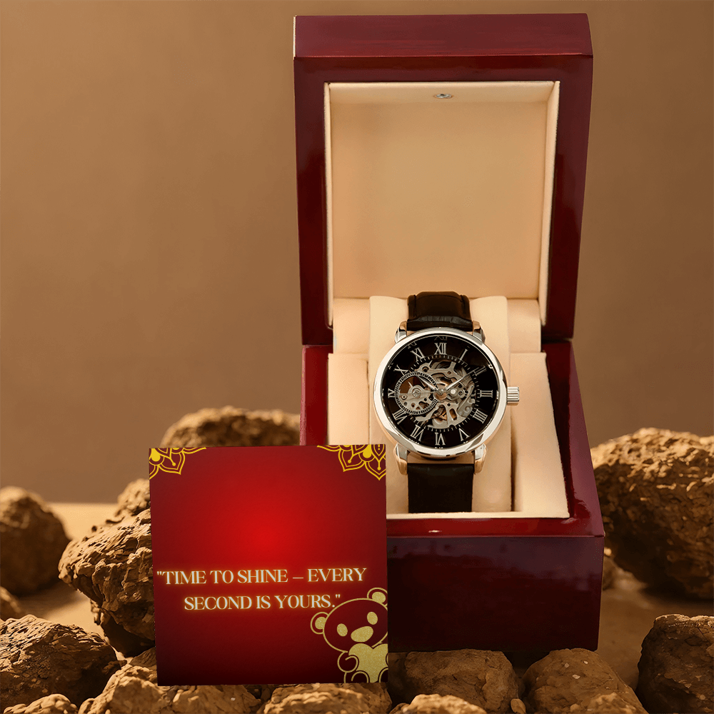 “Elegant Leather Watch – Splash Resistant & Extra Durable”